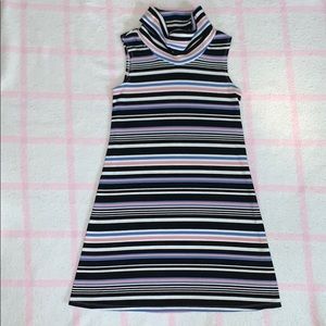Girl’s Cowl Neck Striped Dress